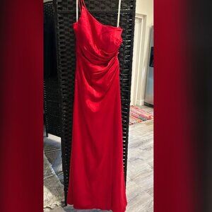 David's Bridal Draped One Shoulder Dress (Prom, Wedding, Bridesmaid, Formal)